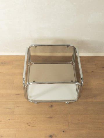 Salontafel - Staal, rookglas - Jaren zeventig – Ruimtevaart