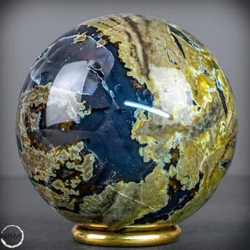 Agate mousse UV-active rare – Boule à leffet de profondeur