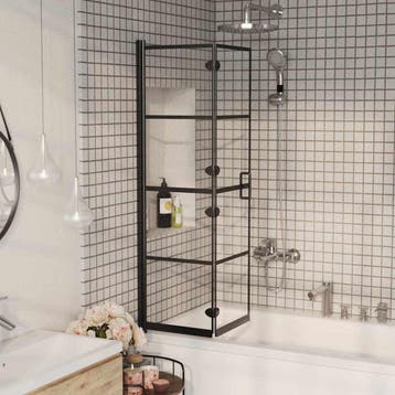 vidaXL Douchewand inklapbaar 80x140 cm zwart, Bricolage & Construction, Verzenden