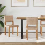 vidaXL Eetkamerstoel 2 pcs Kubu Rattan Naturel 46 x 55 x 84, Huis en Inrichting, Verzenden, Nieuw