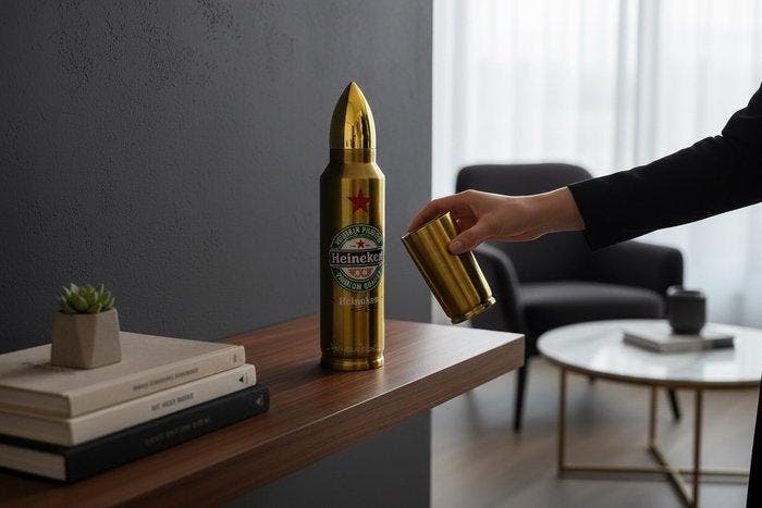 WASE - Speelgoed figuur GOLD HEINEKEN STYLE - 2020+ -, Antiquités & Art, Art | Objets design