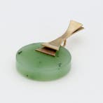 Pendentif - 9 carats Or jaune - Nefriet jade