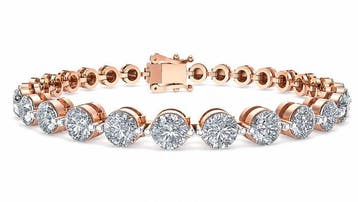 Armband - 14 karaat Roségoud - 4.32ct. tw. Diamant