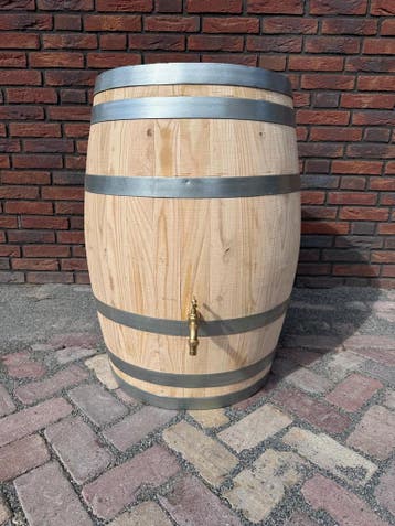 Nieuwe houten regenton met tapkraan - diverse liter maten, Met kraantje, Ophalen of Verzenden, Hout, Nieuw