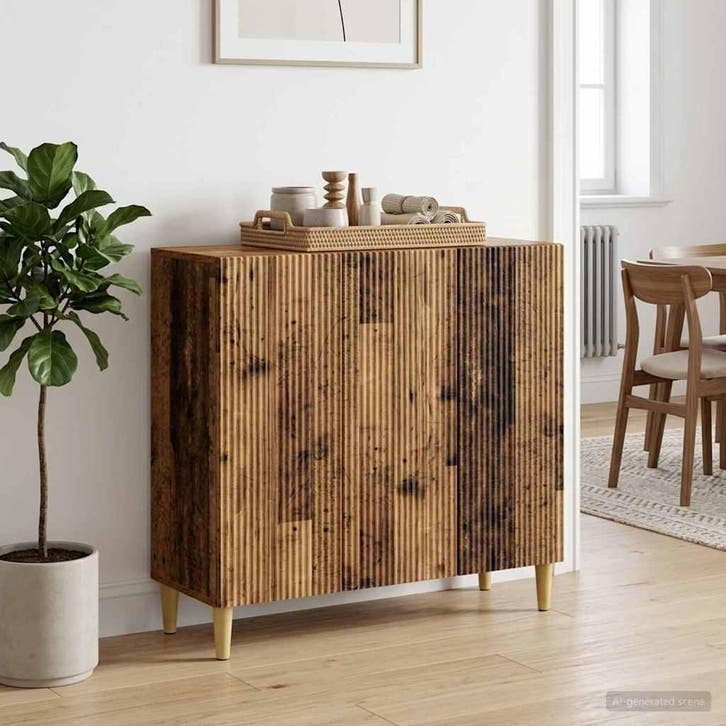 vidaXL Dressoir Oud hout 89 x 34,5 x 80 cm Bewerkt hout, Huis en Inrichting, Kasten | Dressoirs, Nieuw, Verzenden