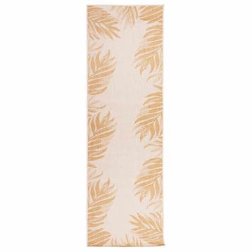 vidaXL Buitenkleed met bladpatroon platgeweven 80x250 cm, Verzenden, Nieuw