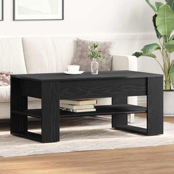 vidaXL Salontafel Zwart Eiken 102 x 55 x 45 cm Bewerkt hout, Verzenden