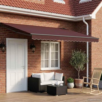 vidaXL Handbediende luifel met LEDs Bruin en, Verzenden, Nieuw