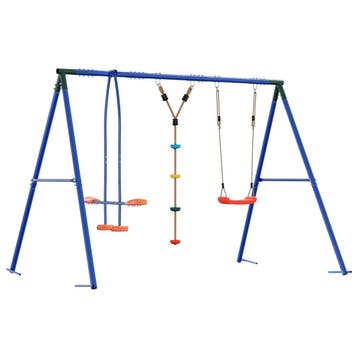 vidaXL Buiten Schommelset Meerkleurig Staal en PE, Kinderen en Baby's, Verzenden, Nieuw