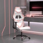 vidaXL Massage gamestoel kunstleer wit en roze, Verzenden
