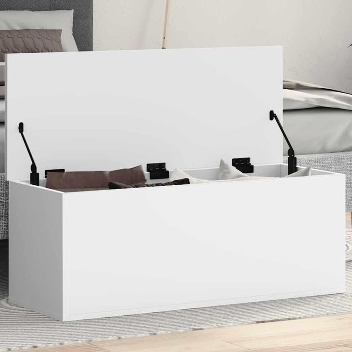 vidaXL Opbergbox 90x35x35 cm bewerkt hout wit, Huis en Inrichting, Kasten | Overige, Nieuw, Verzenden