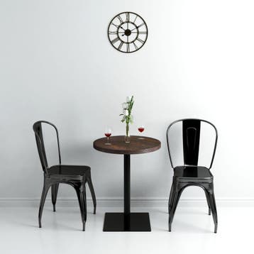 vidaXL Bistrotafel rond 60x75 cm MDF en staal donker, Huis en Inrichting, Verzenden, Nieuw