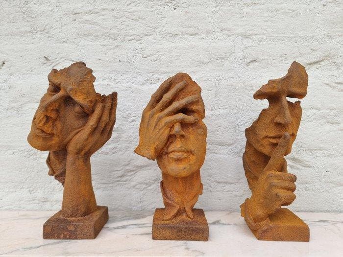 Figurine - Horen zien zwijgen (3) - Fer, Antiquités & Art, Art | Objets design
