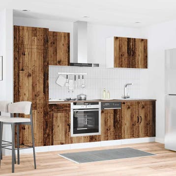 vidaXL 7-delige Keukenkastenset Lucca bewerkt hout oud, Verzenden, Nieuw