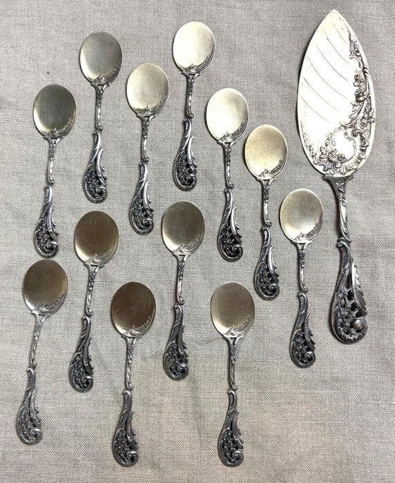Gebruder Petersfeldt Berlin - Service de table (13) - Argent, Antiek en Kunst, Antiek | Zilver en Goud