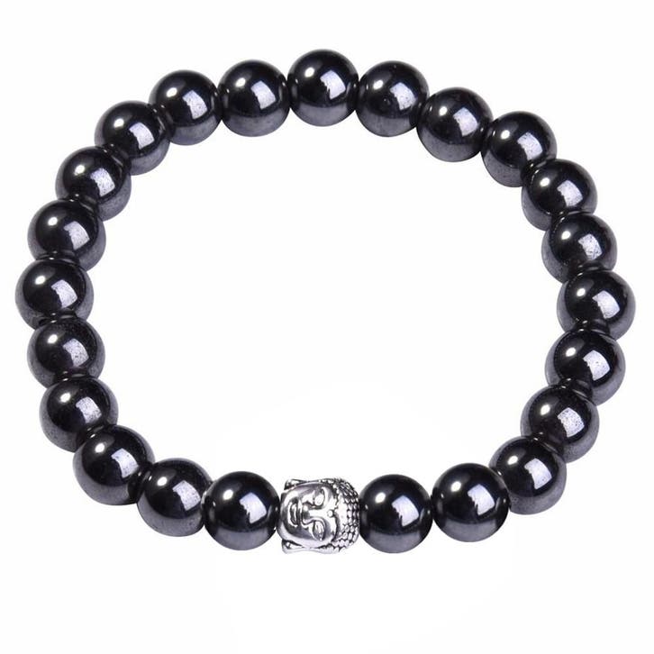 Fako Bijoux - Buddha Armband - Hematiet - Boeddha Hoofd -, Handtassen en Accessoires, Armbanden, Verzenden
