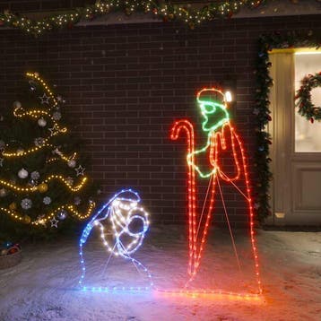 vidaXL Kerstfiguren Jozef en Maria met 264 LEDs 40x55 en, Diversen, Verzenden, Nieuw