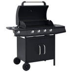vidaXL Gasbarbecue 4+1 kookzone staal zwart, Verzenden