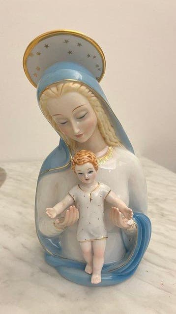 Ronzan - Beeldje, Madonna with child - 23 cm - Porselein