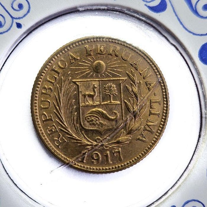 Peru. 1 Libra 1917, Timbres & Monnaies, Métaux nobles & Lingots