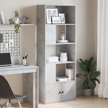 vidaXL Boekenkast 70x36x189 cm bewerkt hout betongrijs, Verzenden