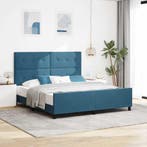 vidaXL Boxspring bed met hoofdeinde Donkerblauw 180 x 200 cm, Verzenden, Nieuw