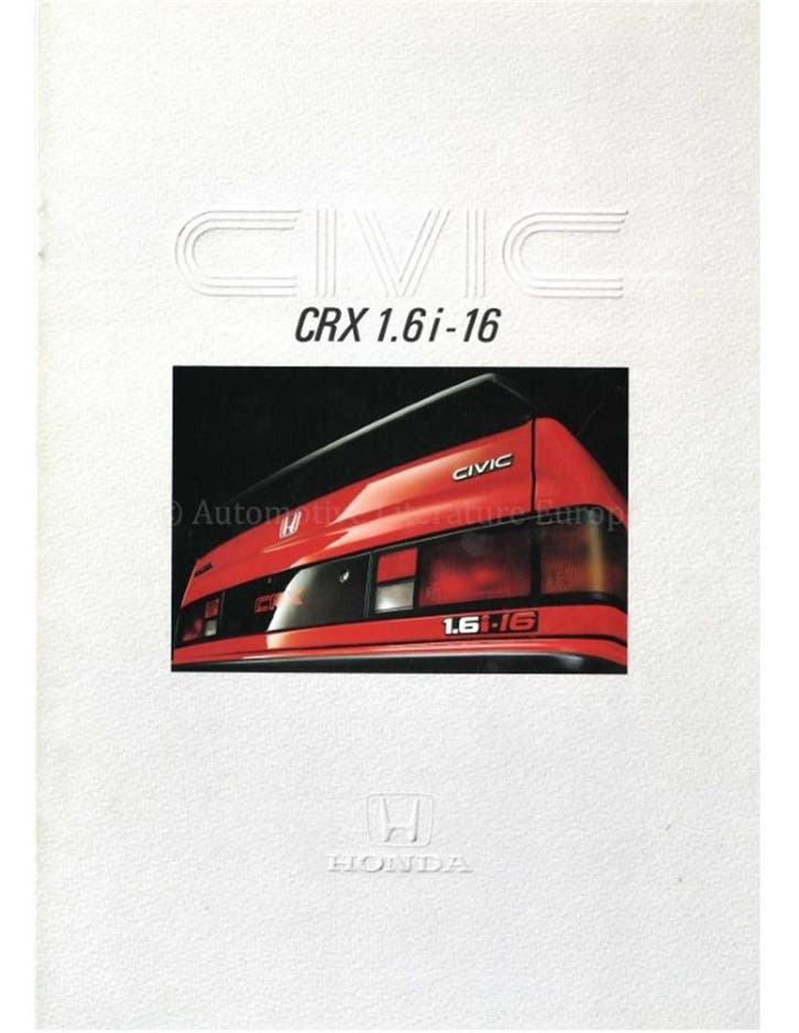 1986 HONDA CIVIC CRX 1.6i-16 BROCHURE FRANS, Boeken, Auto's | Folders en Tijdschriften