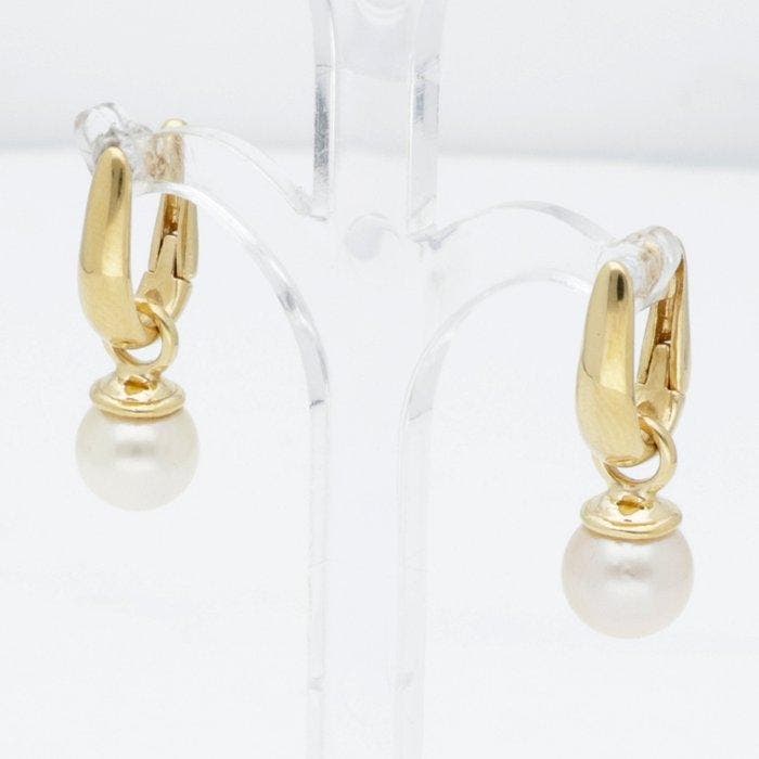 Oorbellen - 18 karaat Geel goud Parel, Bijoux, Sacs & Beauté, Boucles d'oreilles