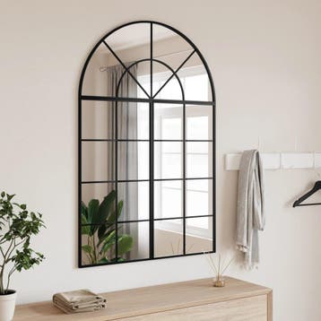 vidaXL Wandspiegel boog 80x120 cm ijzer zwart, Verzenden