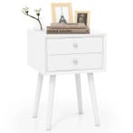 2dekans | Nachtkastje Wit 40x40x59,5 cm – Houten Bijzettafel, Ophalen of Verzenden, Nieuw