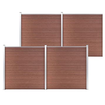 vidaXL Schutting 699x186 cm HKC bruin, Verzenden, Nieuw