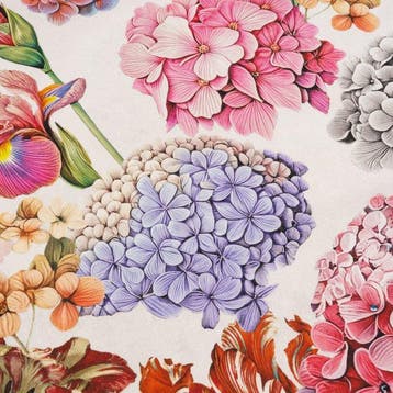 Katoenen Panama-stof “Hydrangea Garden” – Hortensias &