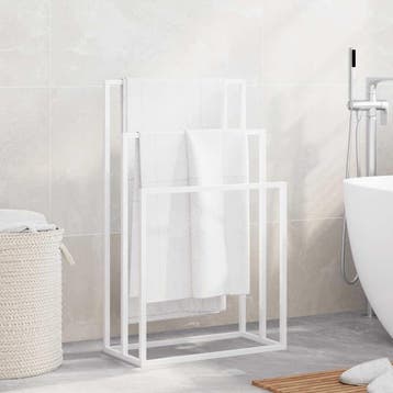 vidaXL Handdoekenrek vrijstaand 48x24x79 cm ijzer wit, Huis en Inrichting, Verzenden, Nieuw