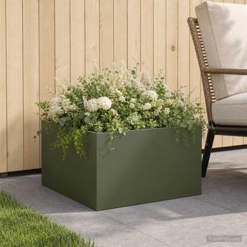 vidaXL Plantenbak Olijfgroen 60 x 60 x 30 cm Koudgewalst, Verzenden, Nieuw