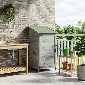 vidaXL Tuin Shed met dak Grijs 59 x 56 x 113,5 cm Massief, Verzenden