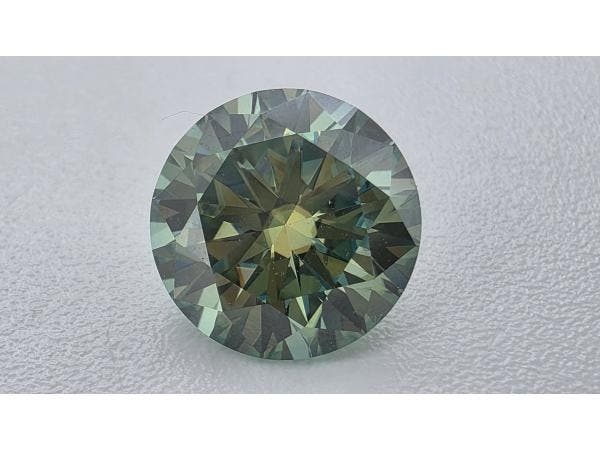 Veiling - Moissanite briljant 2 crt Blue Green ( GRA Gecerti, Bijoux, Sacs & Beauté, Pierres précieuses