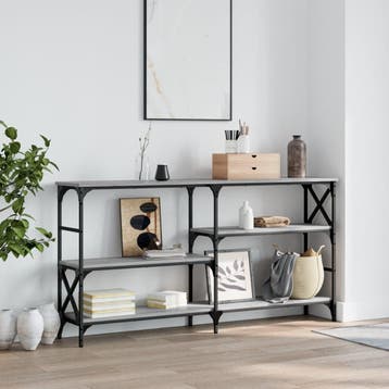 vidaXL Wandtafel 150x29x76,5 cm bewerkt hout grijs sonoma, Verzenden, Nieuw