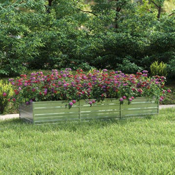 vidaXL Plantenbak verhoogd 240x80x45 cm gegalvaniseerd staal, Verzenden