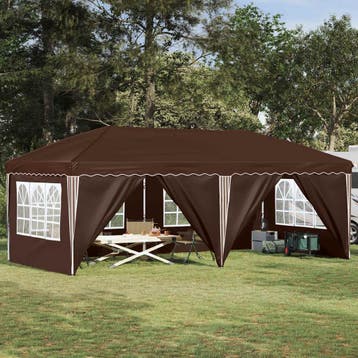 vidaXL Pop-up Feesttent 575 x 288 x 245 cm Bruin, Verzenden, Nieuw