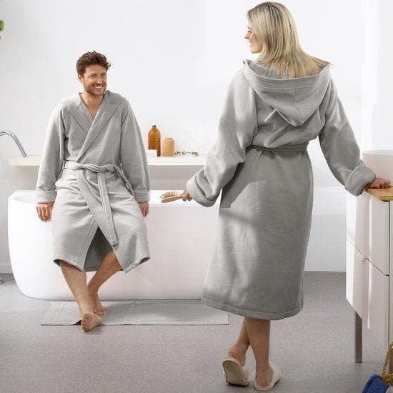 2dekans | Moodit Badjas Reese, Zilver - L - Unisex -, Huis en Inrichting, Badkamer | Badtextiel en Accessoires, Ophalen of Verzenden