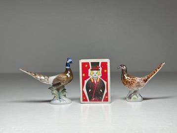 Meissen, Rosenthal - Beeldje - Set of 2 miniature Pheasants