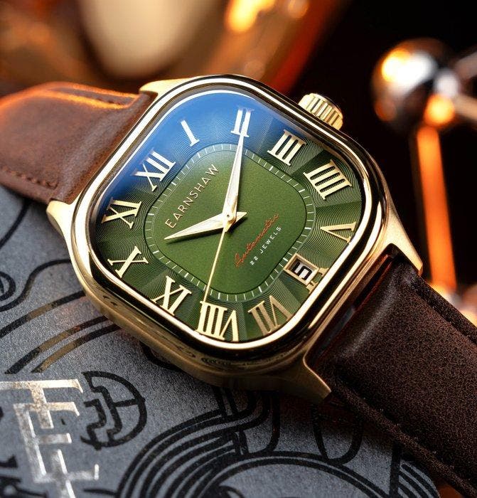 Thomas Earnshaw - Automatic - Gold - Square - Elite - NEW -, Handtassen en Accessoires, Horloges | Heren