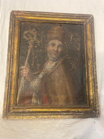 Italiaanse school (XVIII) - Ritratto di un Santo Vescovo, Antiquités & Art
