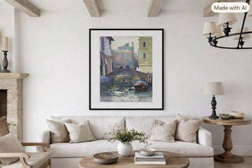 Alain Azemar (1953-1998) - Canal à Venise pendant le