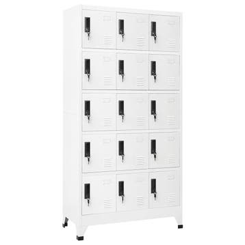 vidaXL Lockerkast 90x40x180 cm staal wit, Verzenden