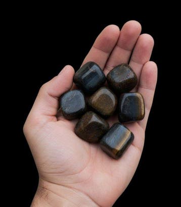 3 kg natuurlijke haviksoog en blauwe tijgeroog getrommelde