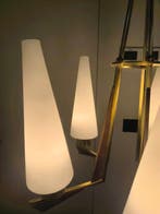 Kroonluchter - Messing, Hout, Glas