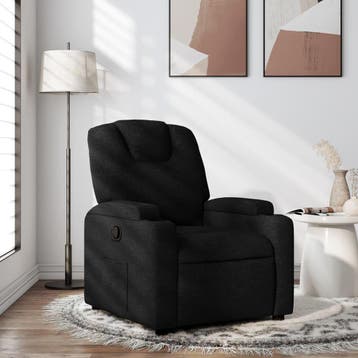 vidaXL Relaxfauteuil Zwarte Stof, Maison & Meubles, Fauteuils, Verzenden