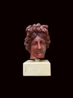 sculptuur, Statua Testa di Apollo - 11 cm - Was, Marmer, Antiek en Kunst