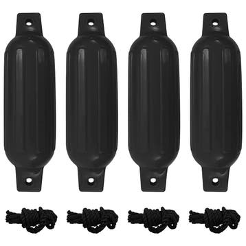 vidaXL Bootstootkussens 4 st Ø 11x40 cm PVC zwart, Verzenden, Nieuw
